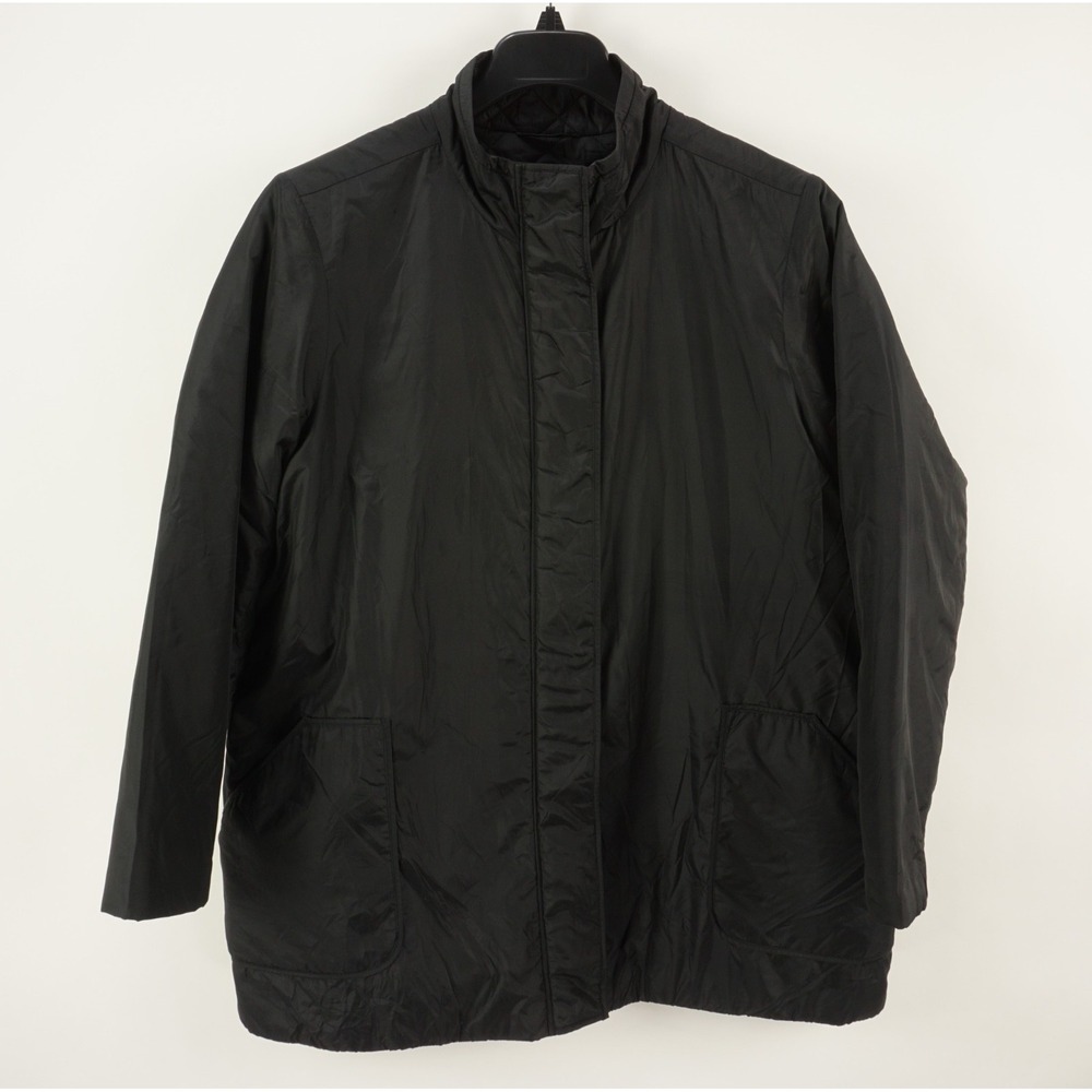 J. Jill Lightweight Quilted High Neck Puffer Jacket Women's Size 1X Black Nylon